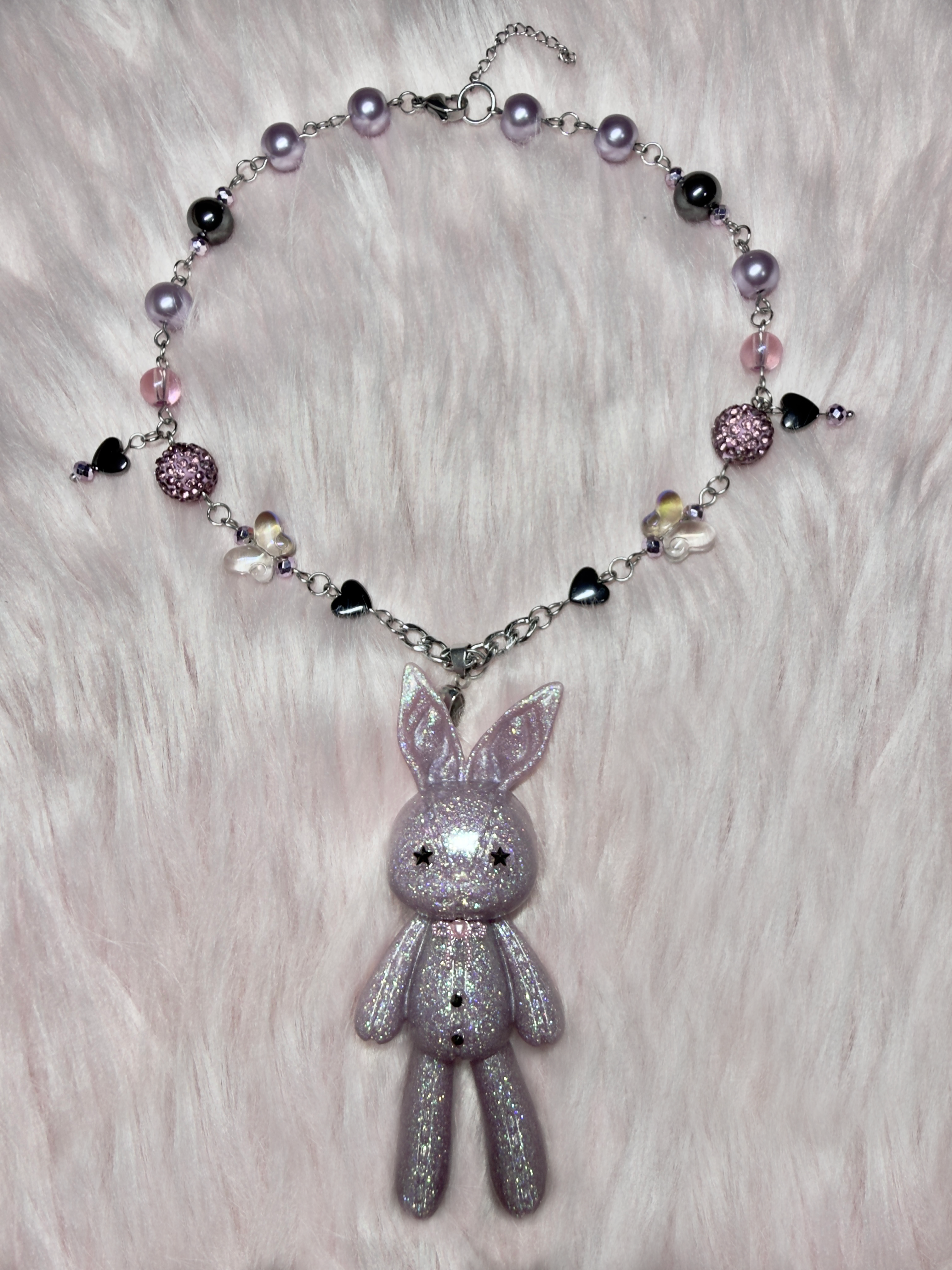 GLITTER IN THE NIGHT ♡ bunny necklace