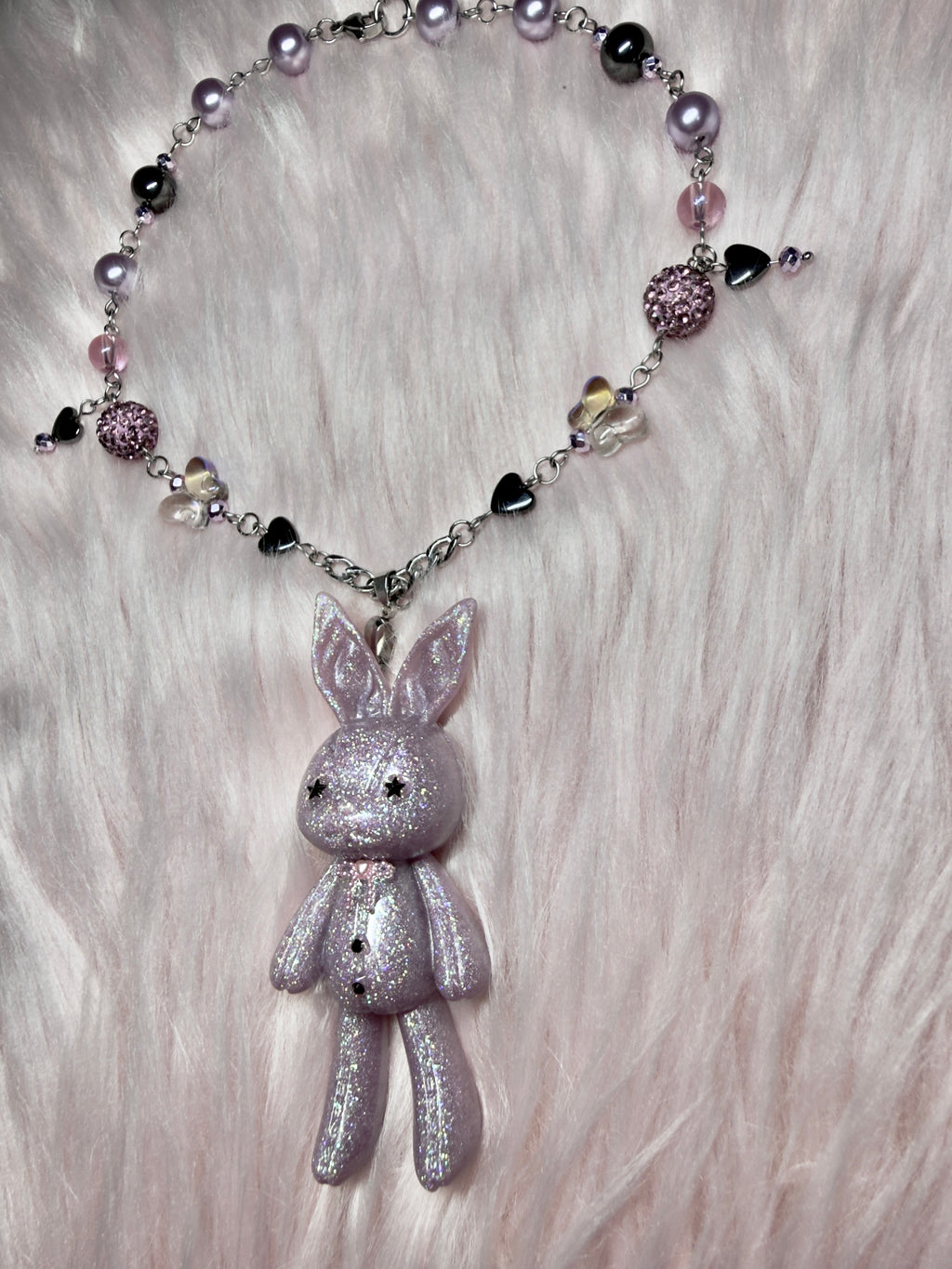GLITTER IN THE NIGHT ♡ bunny necklace