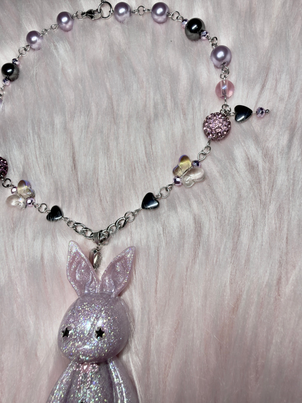 GLITTER IN THE NIGHT ♡ bunny necklace