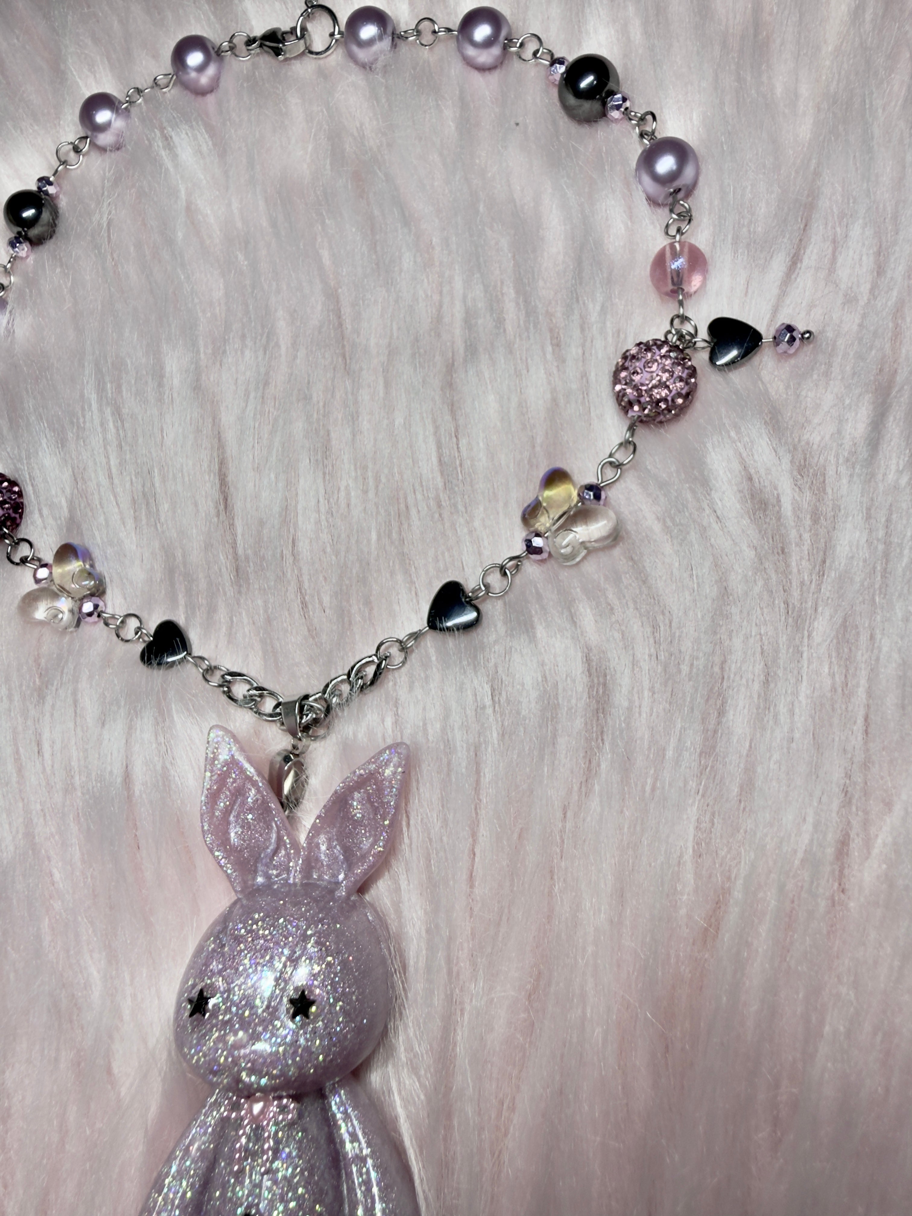 GLITTER IN THE NIGHT ♡ bunny necklace