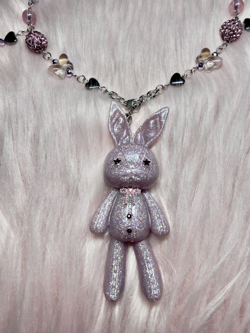 GLITTER IN THE NIGHT ♡ bunny necklace
