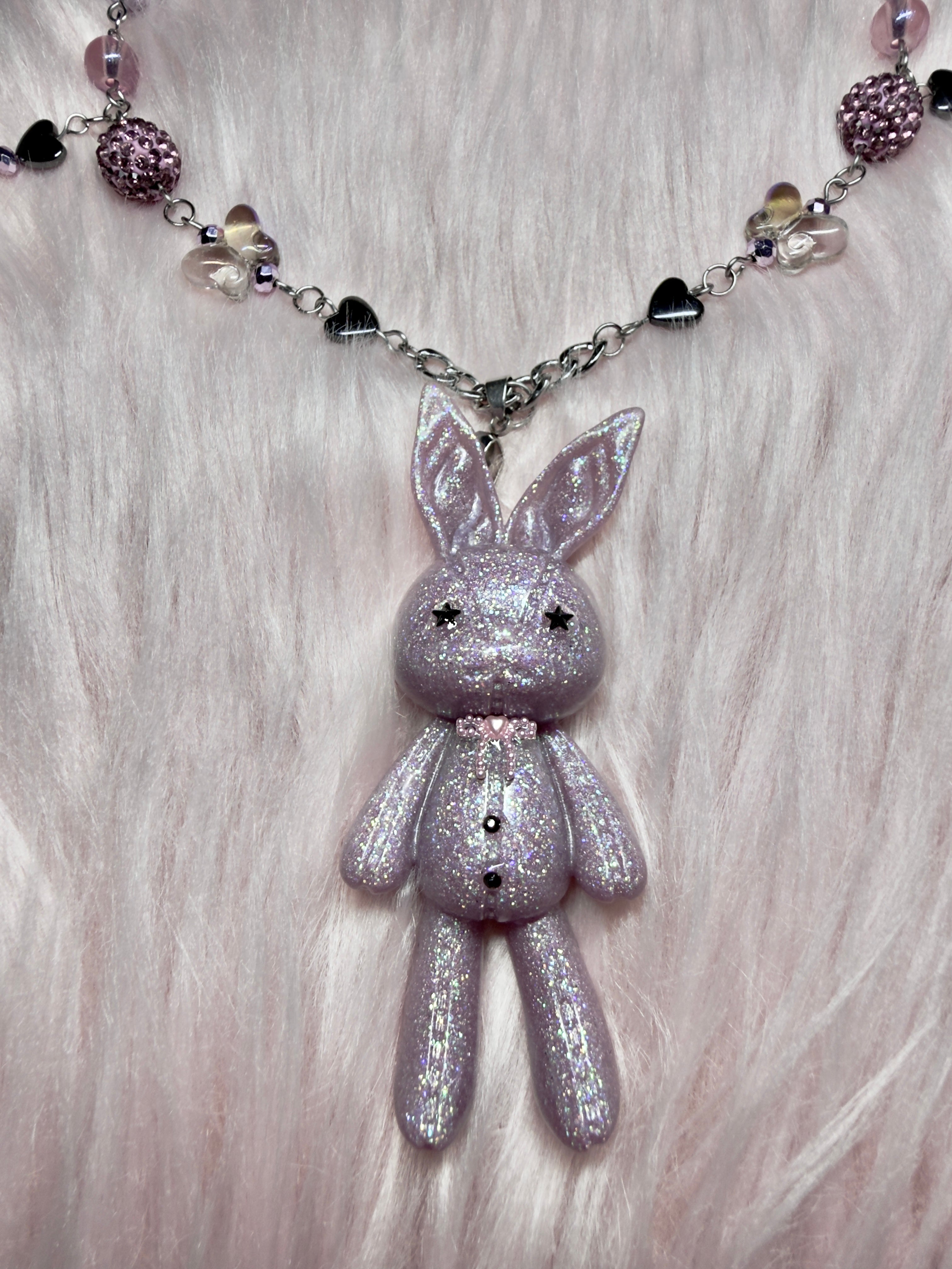 GLITTER IN THE NIGHT ♡ bunny necklace