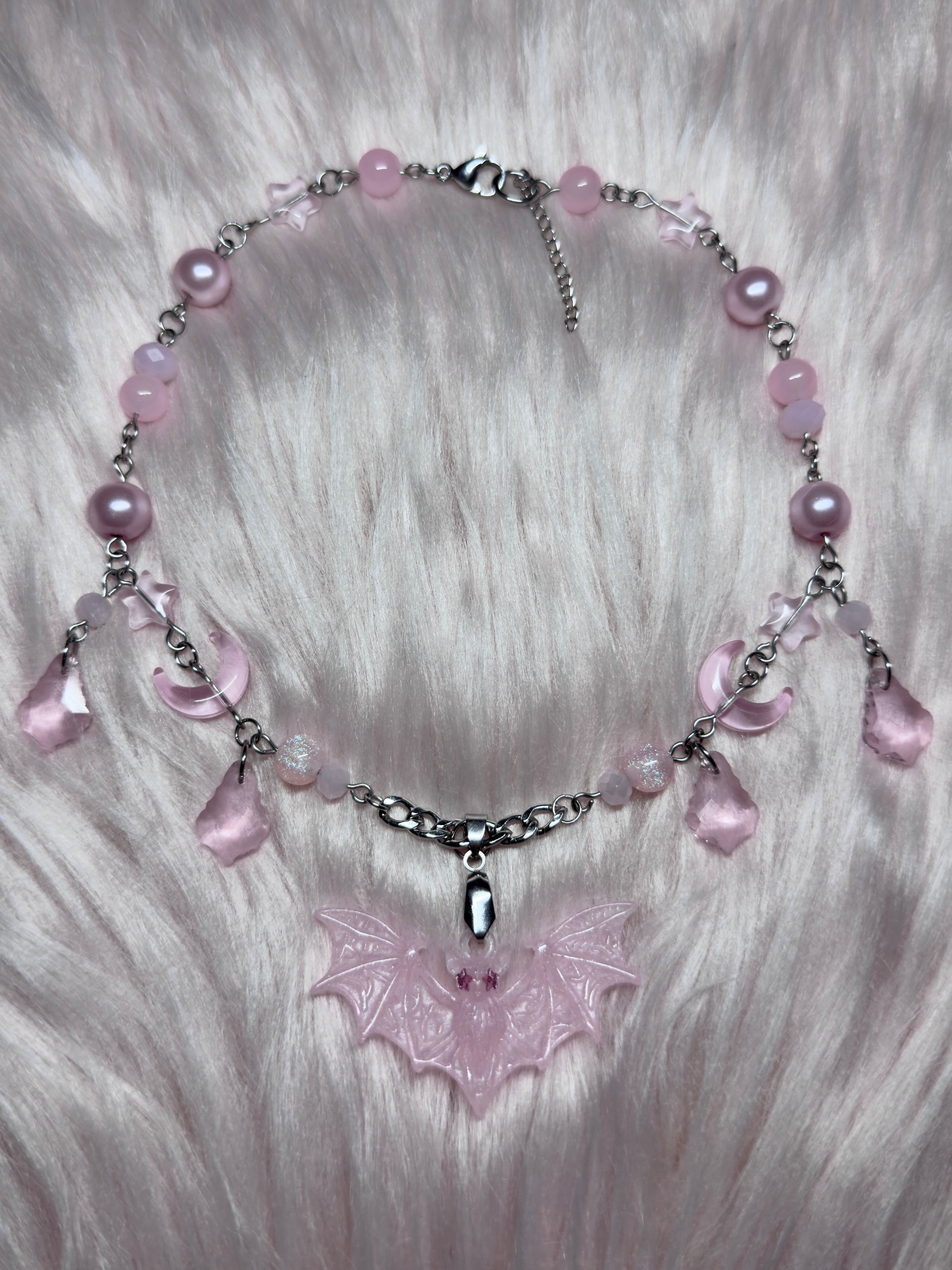 PINK FANGS ♡ bat necklace