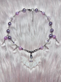 PURPLE FANGS ♡ bat necklace