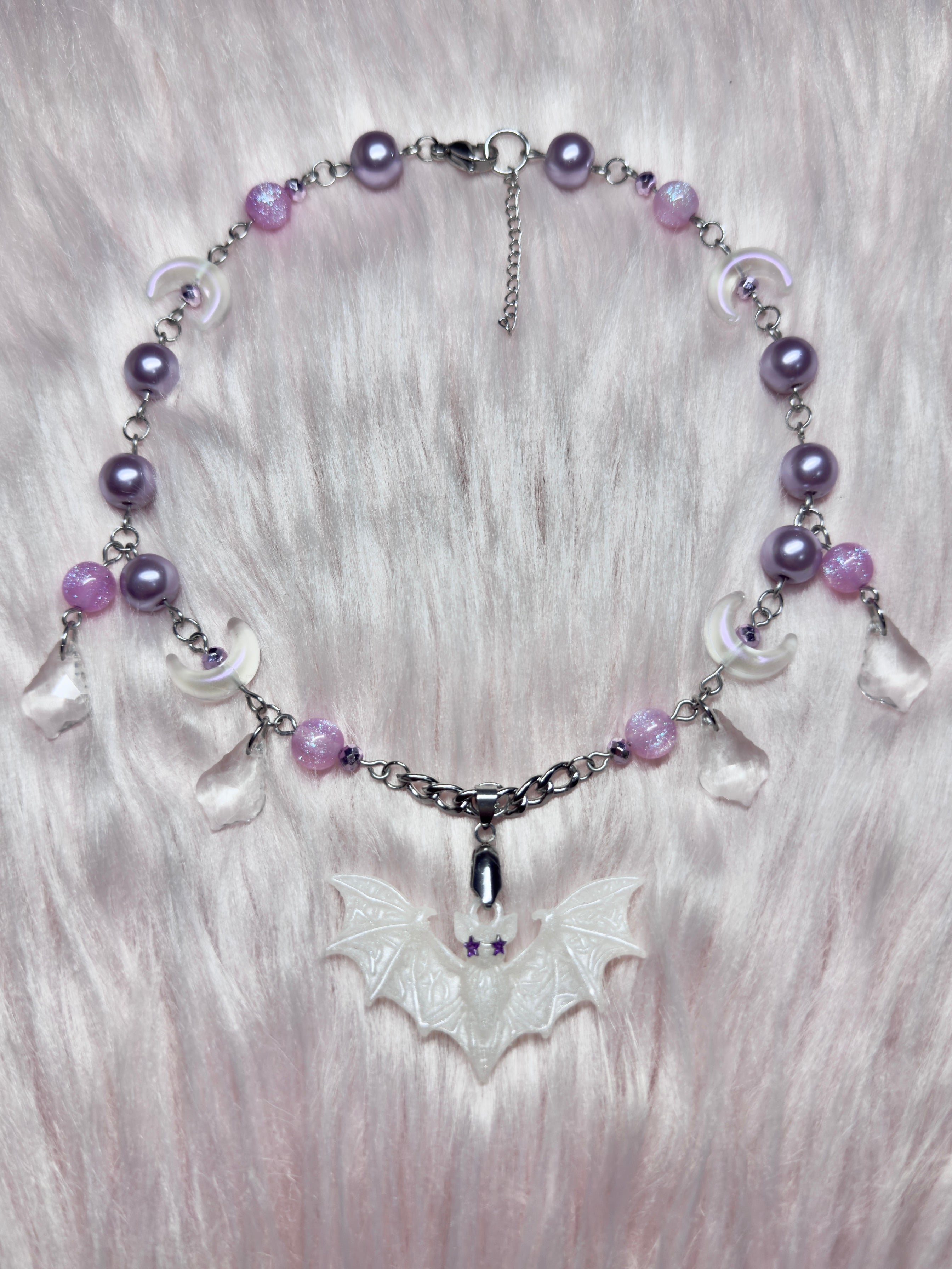 PURPLE FANGS ♡ bat necklace