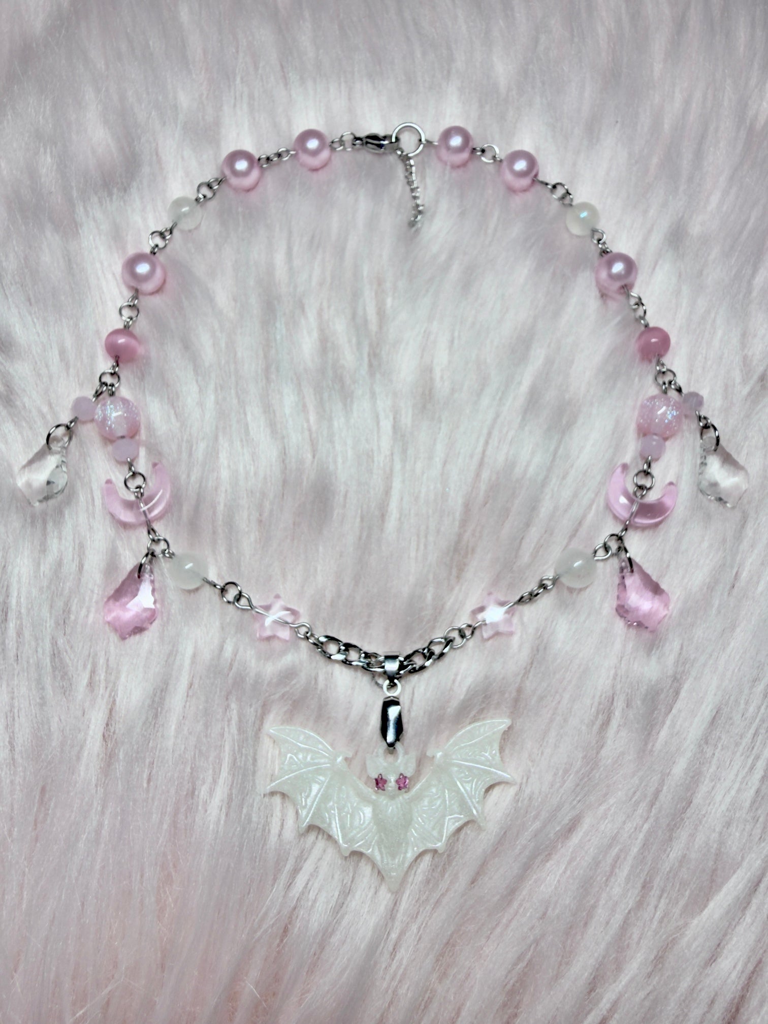 WHITE FANGS ♡ bat necklace